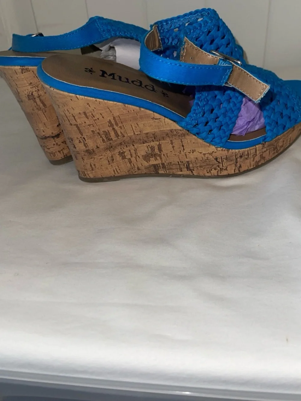 Mudd Electric Blue Woven Slingback Wedge